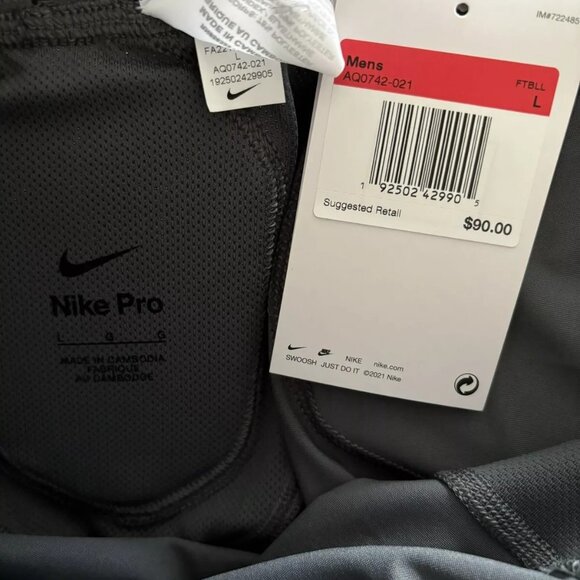 Nike Men’s Size L & 2XL Pro Hyperstrong Football Padded Tights Grey AQ07… - Picture 5 of 7